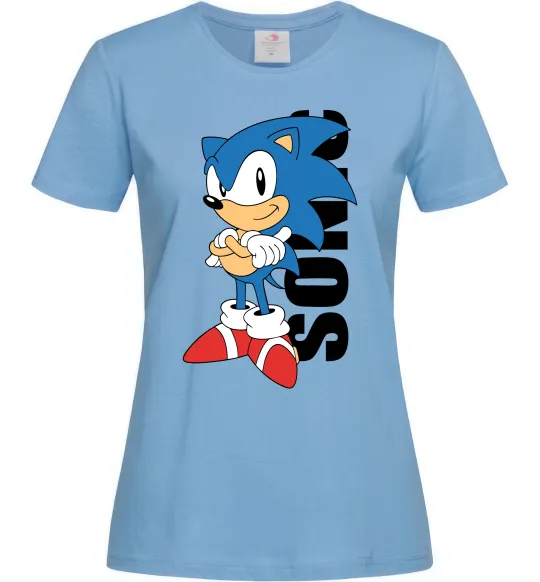 Жіноча футболка Sonic retro Блакитний фото
