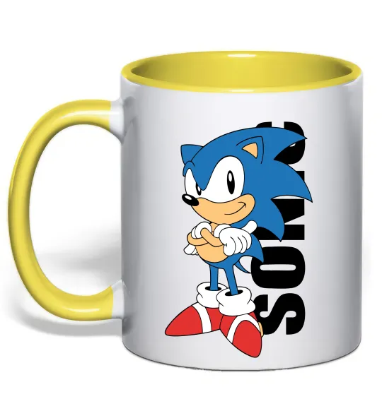 Чашка с цветной ручкой Sonic retro Лимонный фото