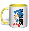 Чашка с цветной ручкой Sonic retro Лимонный фото