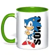 Чашка с цветной ручкой Sonic retro Лаймовый фото