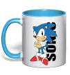 Чашка з кольоровою ручкою Sonic retro Блакитний фото