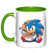 Чашка з кольоровою ручкою Sonic ramen Зелений фото