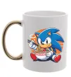 Чашка з кольоровою ручкою Sonic ramen Золото фото