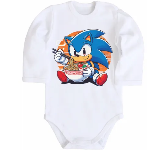 Дитячий бодік Sonic ramen Білий фото
