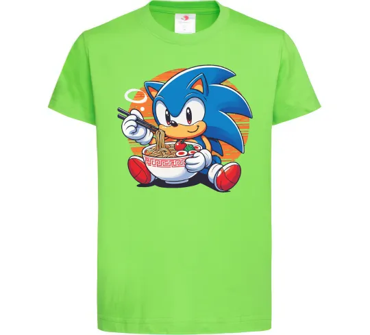 Дитяча футболка Sonic ramen Лаймовий фото