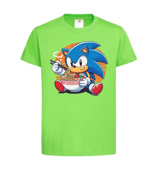 Дитяча футболка Sonic ramen Лаймовий фото