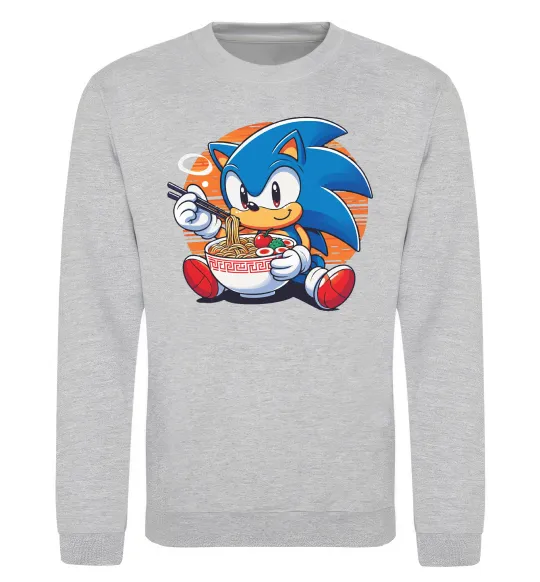 Свитшот Sonic ramen Серый меланж фото