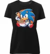 Жіноча преміум футболка Sonic ramen Чорний фото