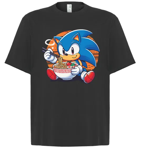 Футболка Оверсайз Sonic ramen Чорний фото