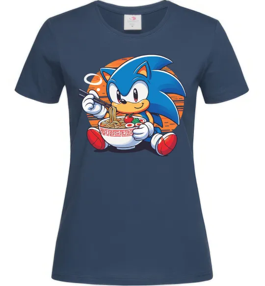 Жіноча футболка Sonic ramen Темно-синій фото