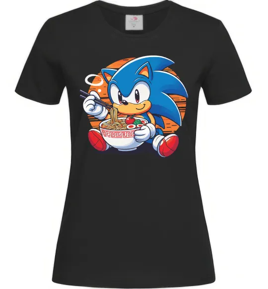 Жіноча футболка Sonic ramen Чорний фото