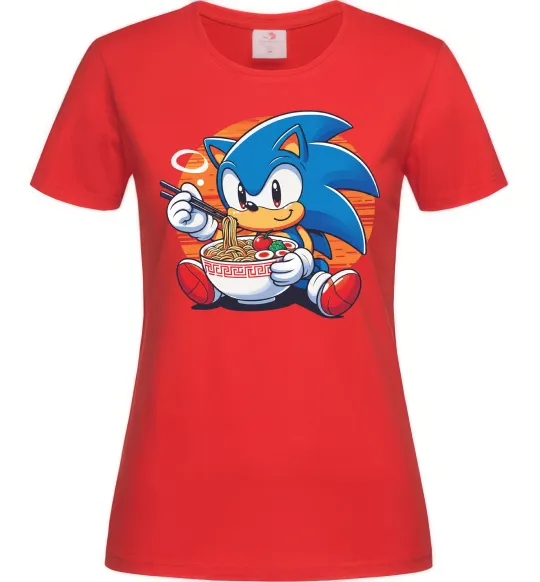 Жіноча футболка Sonic ramen Червоний фото