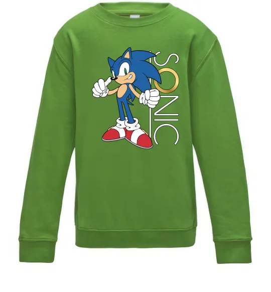 Дитячий світшот Сонік кільце Лаймовий фото