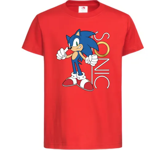 Дитяча футболка Сонік кільце Червоний фото