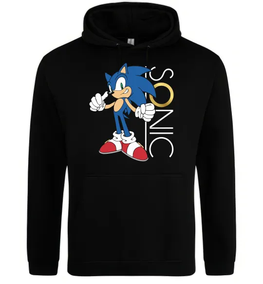 Чоловіча толстовка (худі) Сонік кільце Чорний фото