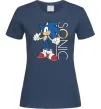 Жіноча футболка Сонік кільце Темно-синій фото