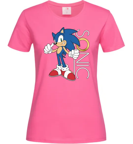 Жіноча футболка Сонік кільце Яскраво-рожевий фото