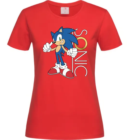 Жіноча футболка Сонік кільце Червоний фото