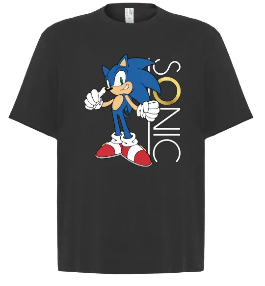 Футболка Оверсайз Сонік кільце Чорний фото
