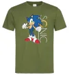 Чоловіча футболка Сонік кільце Оливковий фото