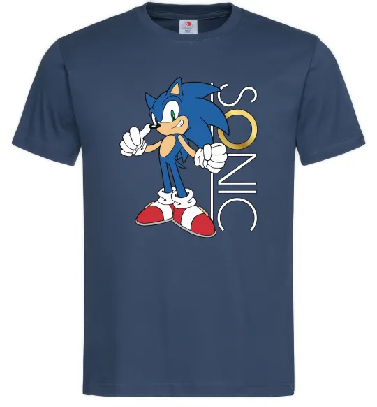 Чоловіча футболка Сонік кільце Темно-синій фото