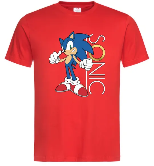 Чоловіча футболка Сонік кільце Червоний фото