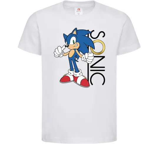 Дитяча футболка Сонік кільце Білий фото