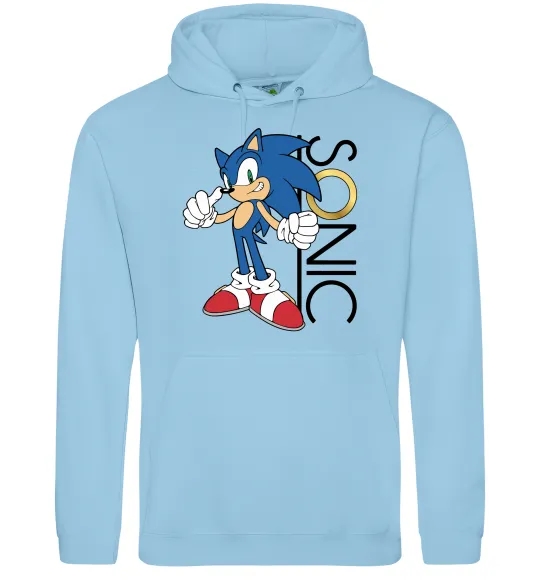 Чоловіча толстовка (худі) Сонік кільце Блакитний фото