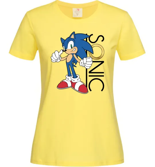 Жіноча футболка Сонік кільце Лимонний фото