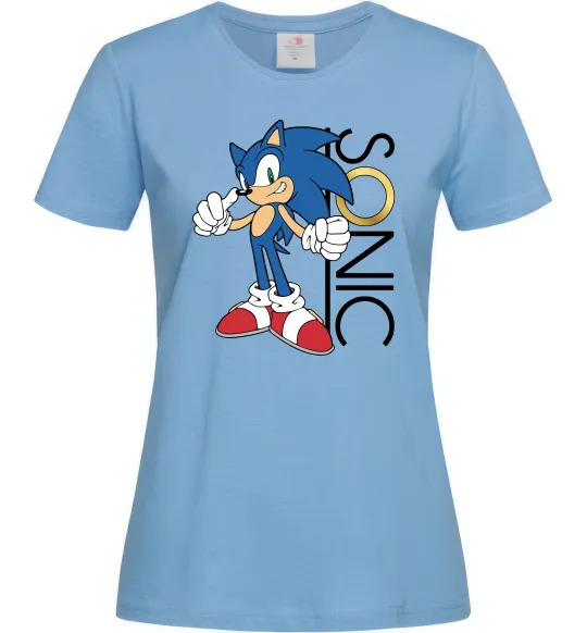 Жіноча футболка Сонік кільце Блакитний фото