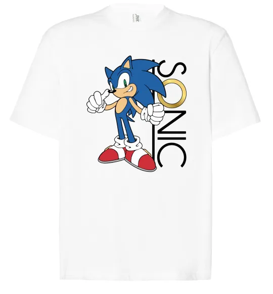 Футболка Оверсайз Сонік кільце Білий фото