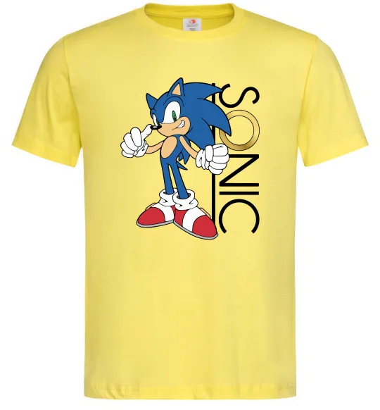 Чоловіча футболка Сонік кільце Лимонний фото
