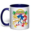 Чашка з кольоровою ручкою Sonic the Hedgehog Глибокий темно-синій фото