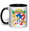 Чашка з кольоровою ручкою Sonic the Hedgehog Чорний фото