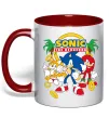 Чашка з кольоровою ручкою Sonic the Hedgehog Червоний фото