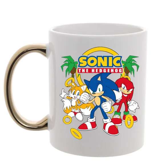 Чашка з кольоровою ручкою Sonic the Hedgehog Золото фото