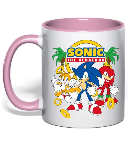 Чашка з кольоровою ручкою Sonic the Hedgehog Ніжно рожевий фото