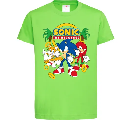 Дитяча футболка Sonic the Hedgehog Лаймовий фото
