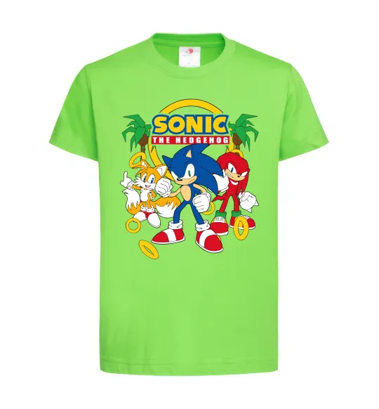 Дитяча футболка Sonic the Hedgehog Лаймовий фото