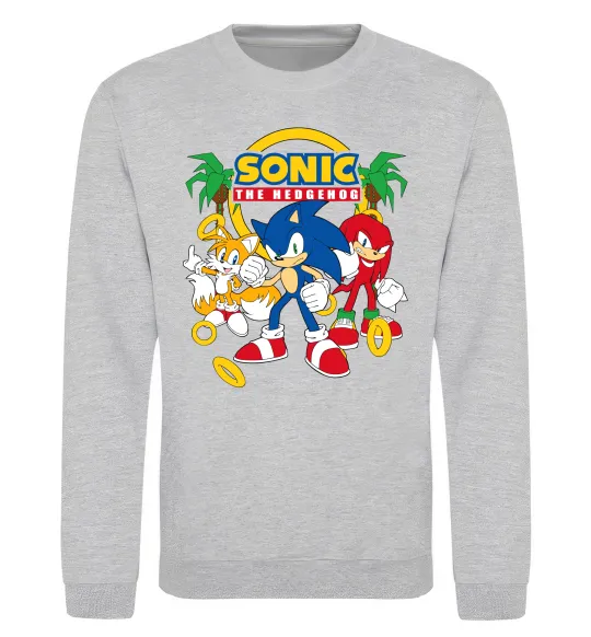 Свитшот Sonic the Hedgehog Серый меланж фото
