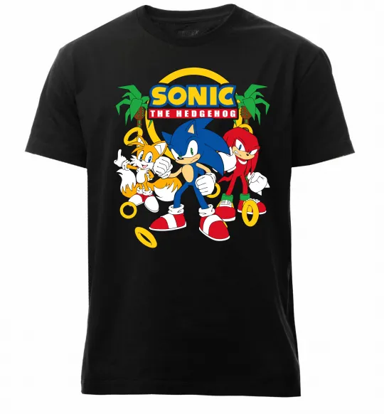Чоловіча преміум футболка Sonic the Hedgehog Чорний фото