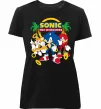 Жіноча преміум футболка Sonic the Hedgehog Чорний Жіноча преміум футболка Sonic the Hedgehog Чорний фото