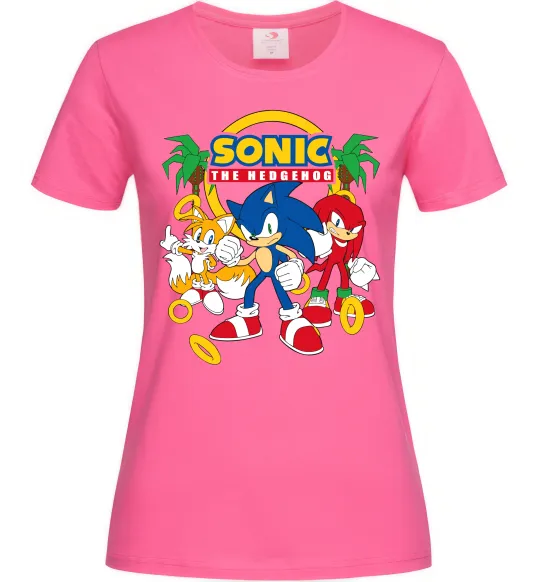 Жіноча футболка Sonic the Hedgehog Яскраво-рожевий фото