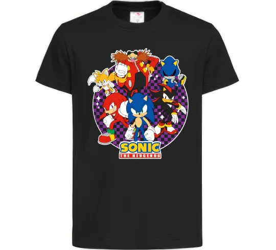 Дитяча футболка Sonic team Чорний фото