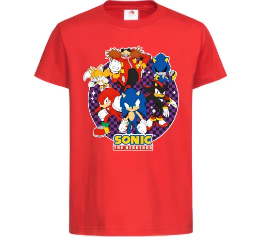 Дитяча футболка Sonic team Червоний фото