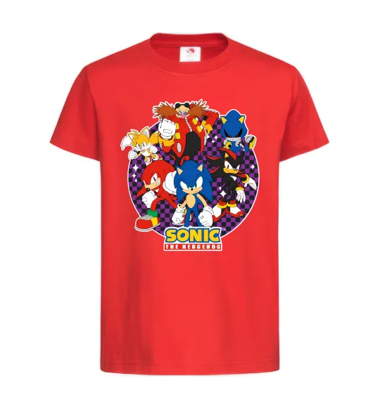 Детская футболка Sonic team Красный фото