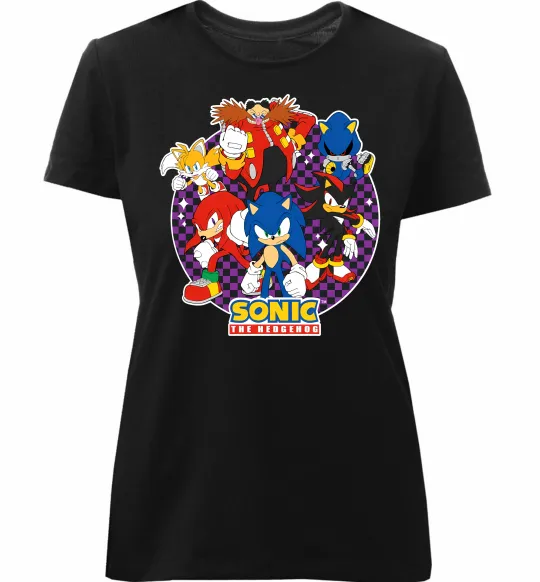 Жіноча преміум футболка Sonic team Чорний фото