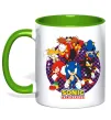 Чашка з кольоровою ручкою Sonic team Зелений фото