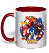 Чашка з кольоровою ручкою Sonic team Червоний фото