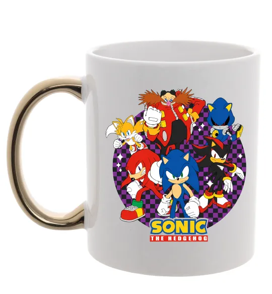 Чашка з кольоровою ручкою Sonic team Золото фото